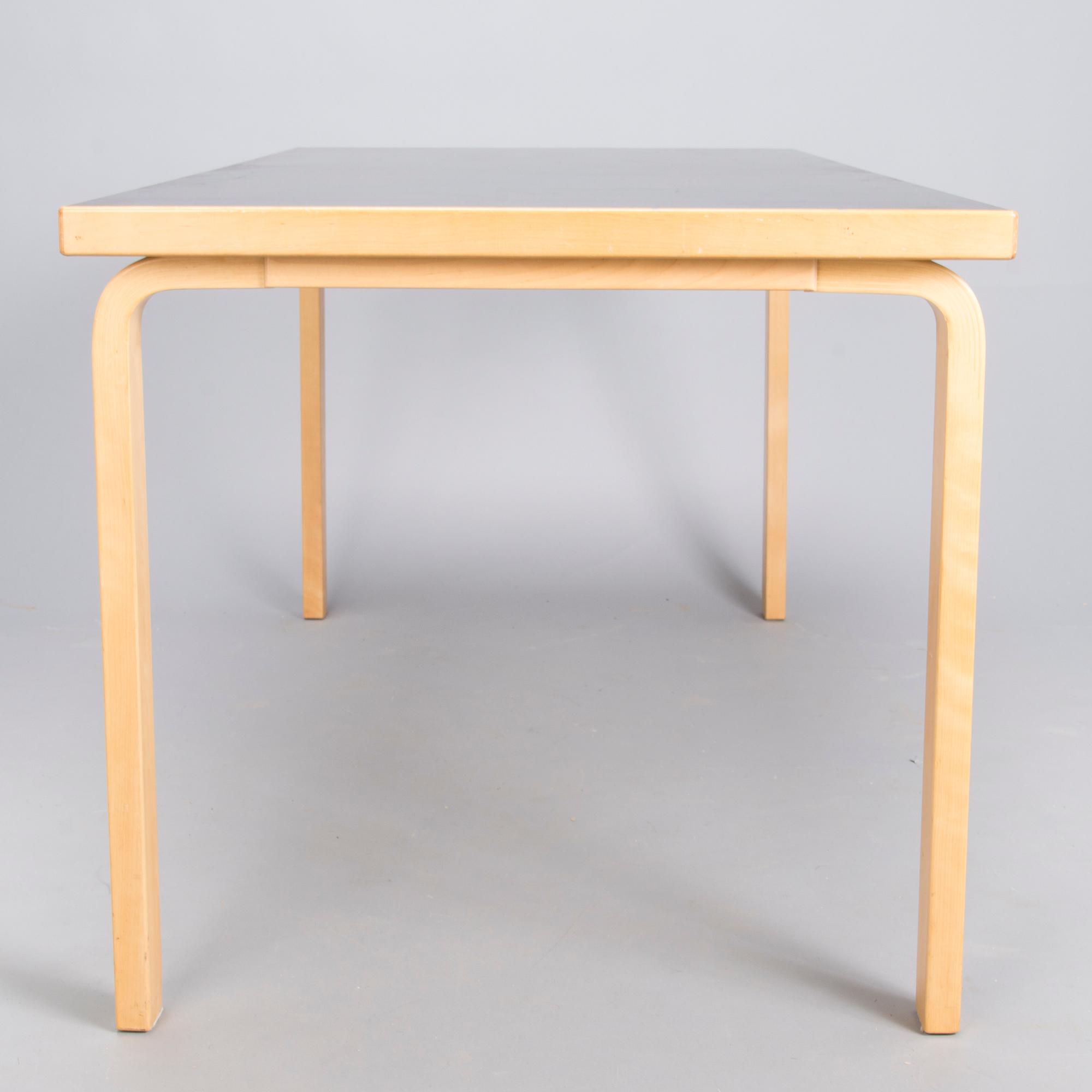ALVAR AALTO, a late 20th century  '81A', table for Artek.