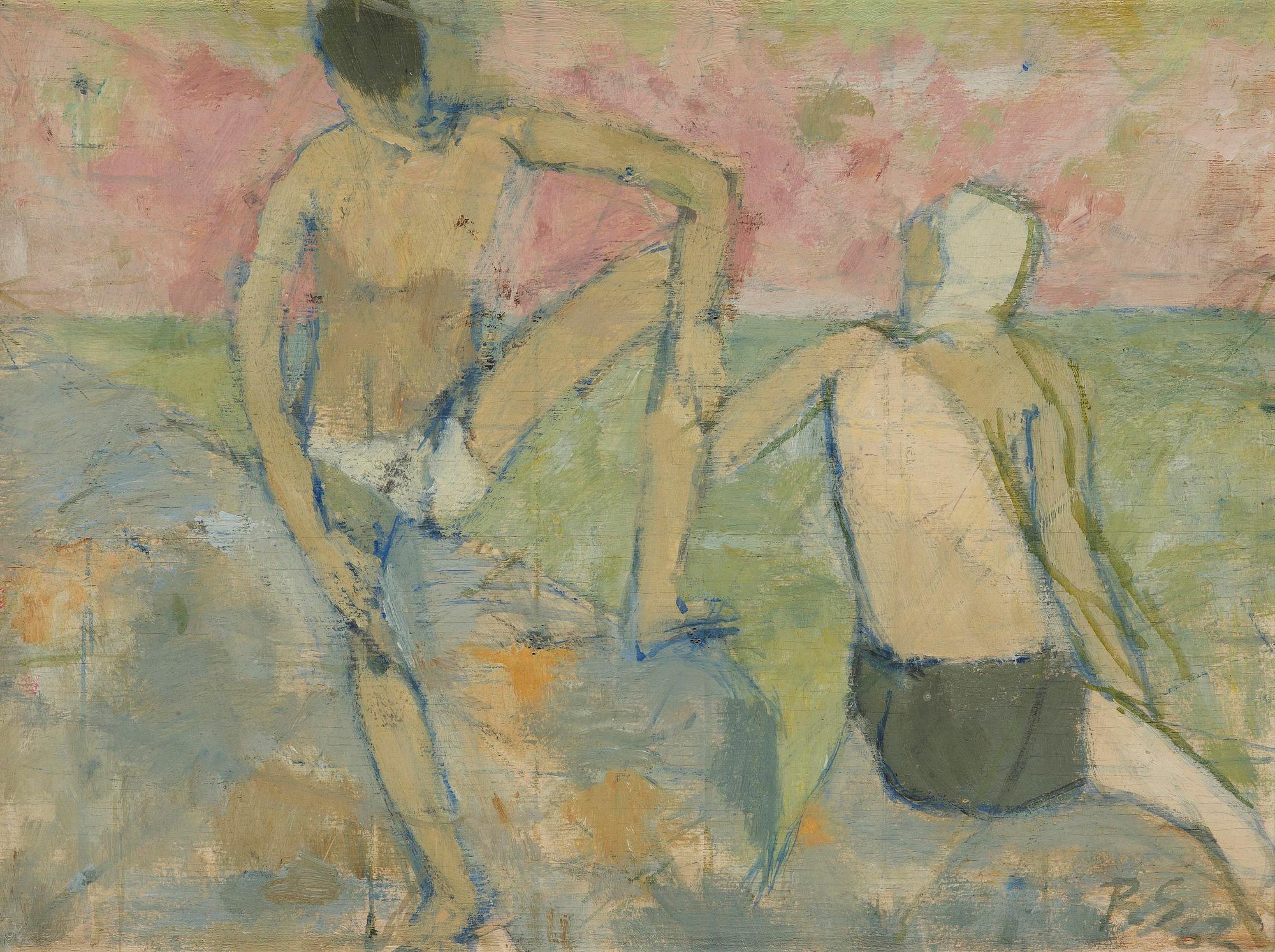 Ragnar Sandberg, Bathing on a cliff.