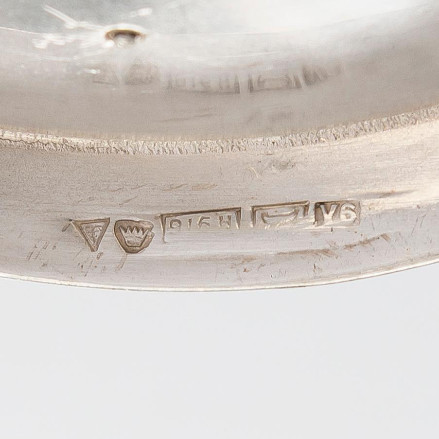 Sugar bowl and spoon, silver and enamel, the bowl by Anita Sarlin. Tillander, Helsinki, 1950.