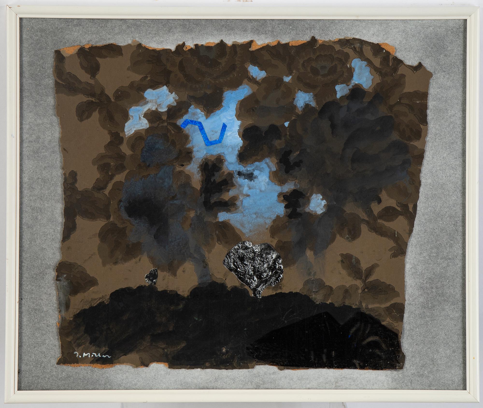 Ingegerd Möller, mixed media and collage. Signed.