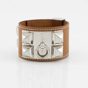 Hermès, a brown calf skin 'Collier de Chien' bracelet, 2004.