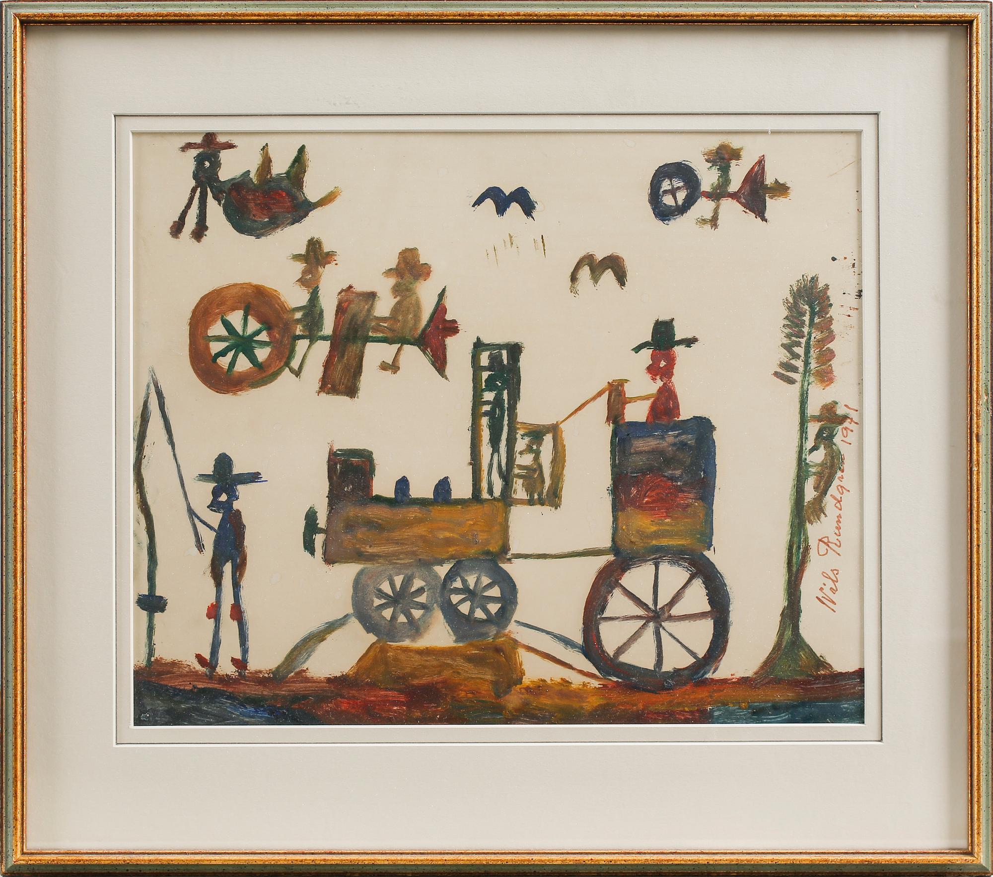 NILS "BJÖRNJÄGAREN", RUNDGREN, gouache, signed and dated 1971.