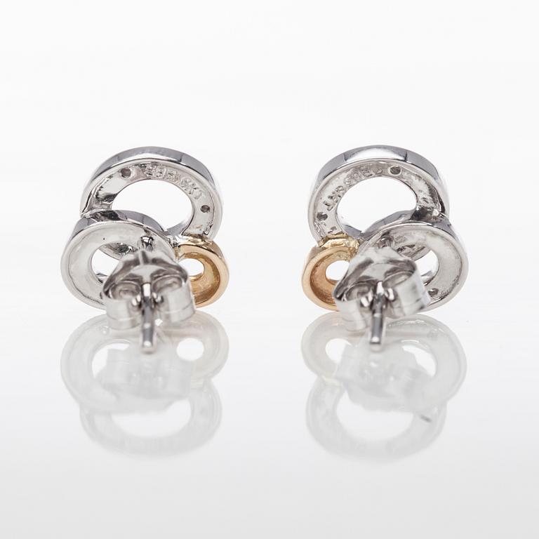 ÖRHÄNGEN, 14K guld, 4 små diamanter tot. 0,032 ct. Vikt 2,1 g.