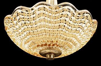 TAKLAMPA, Orrefors, omkring 1900-talets mitt. Höjd ca 56 cm.