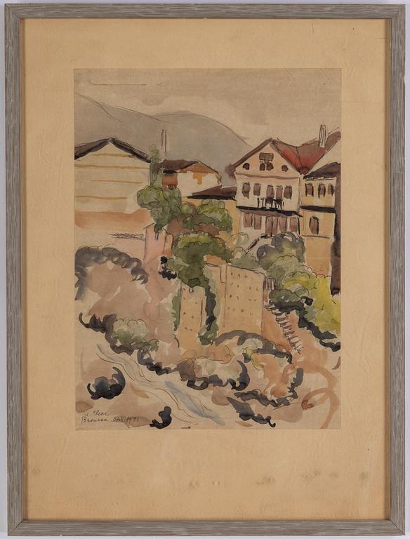 AGNES CLEVE, akvarell, signerad och daterad Broussa okt 1931.