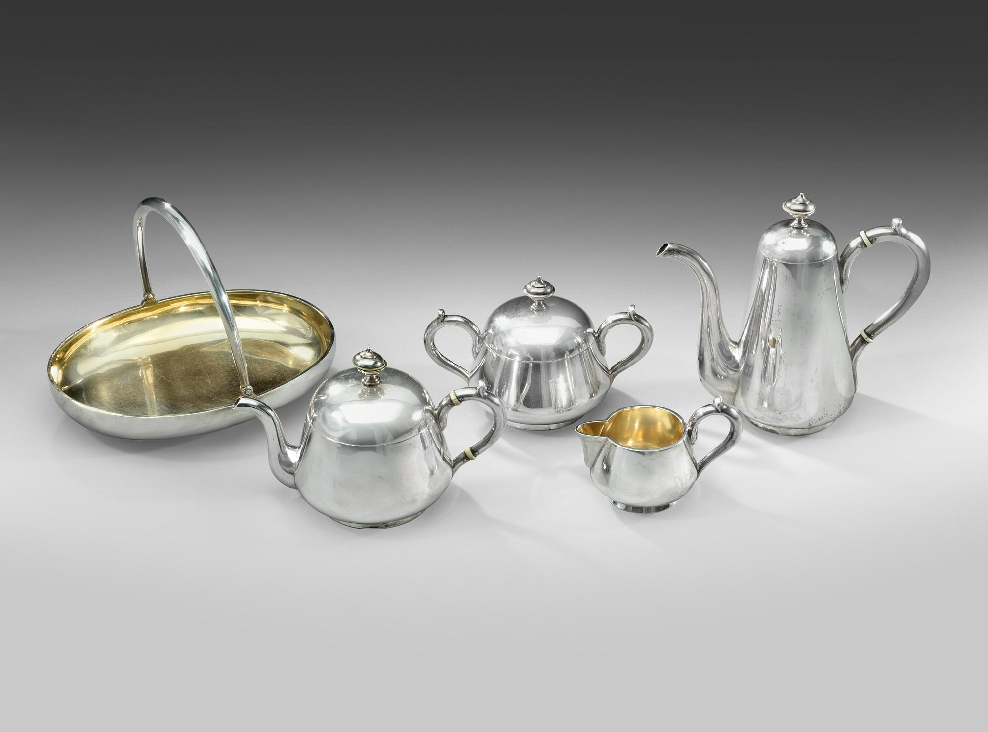KAFFE- OCH TESERVIS, 5 DELAR.