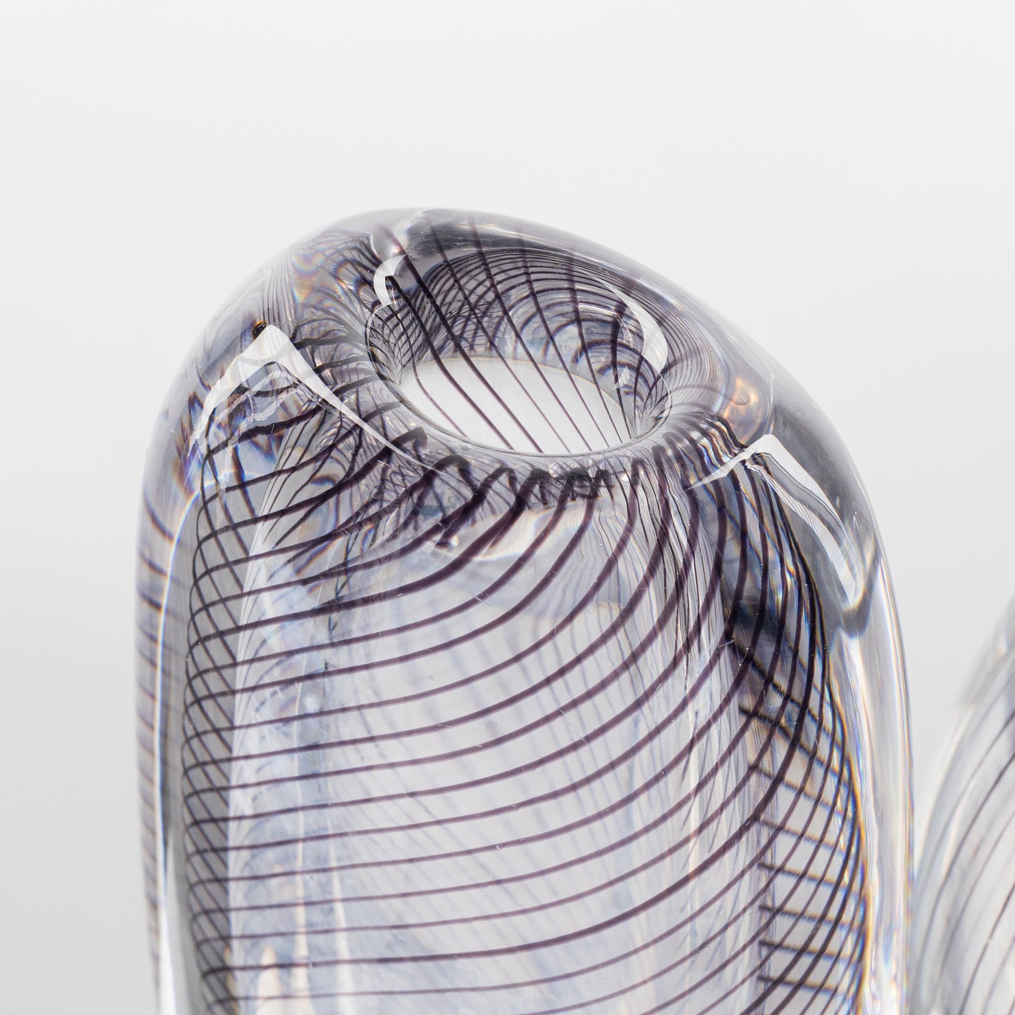 Vicke Lindstrand, four glass vases, Kosta.