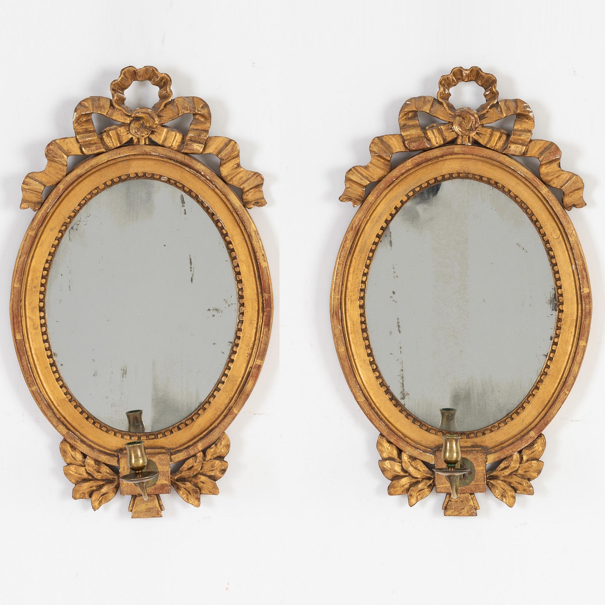 Spegellampetter, gustaviansk stil 1800-tal.