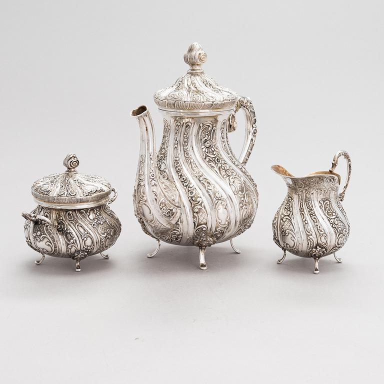 A three-piece silver coffee set, Finnish control marks 1966.