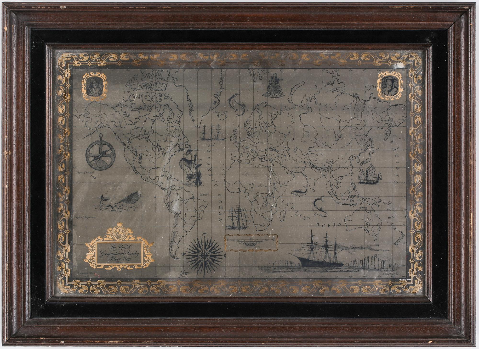 KARTA, sterlingsilver, "The Royal Geographical society silver map", England.