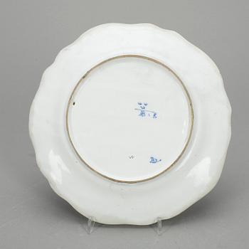 TALLRIK, fajans, Marieberg, 1758-62.