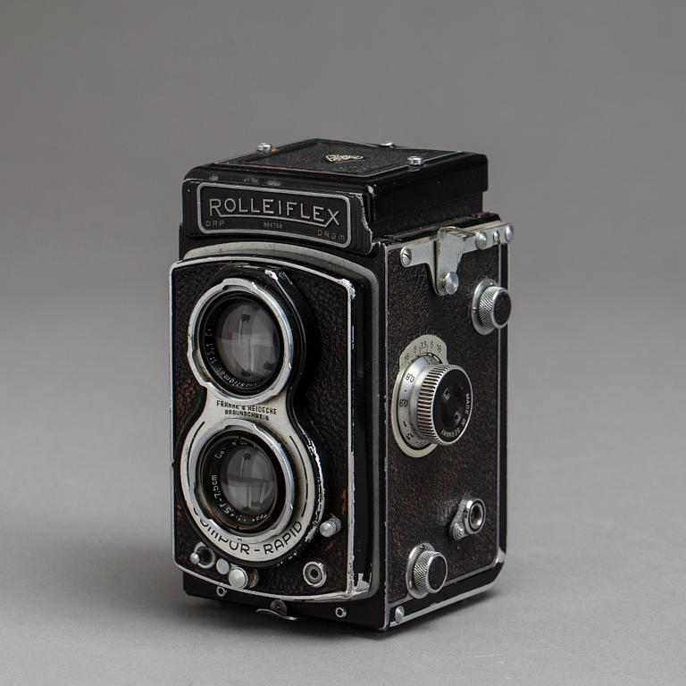 SPEGELREFLEXKAMERA, Rolleiflex compur rapid, nr 884758, Franke & Heidecke, Tyskland. 1900-talets mitt.