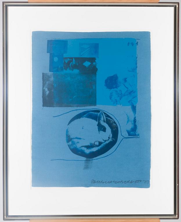 ROBERT RAUSCHENBERG, färglitografi, signerad och daterad -77.