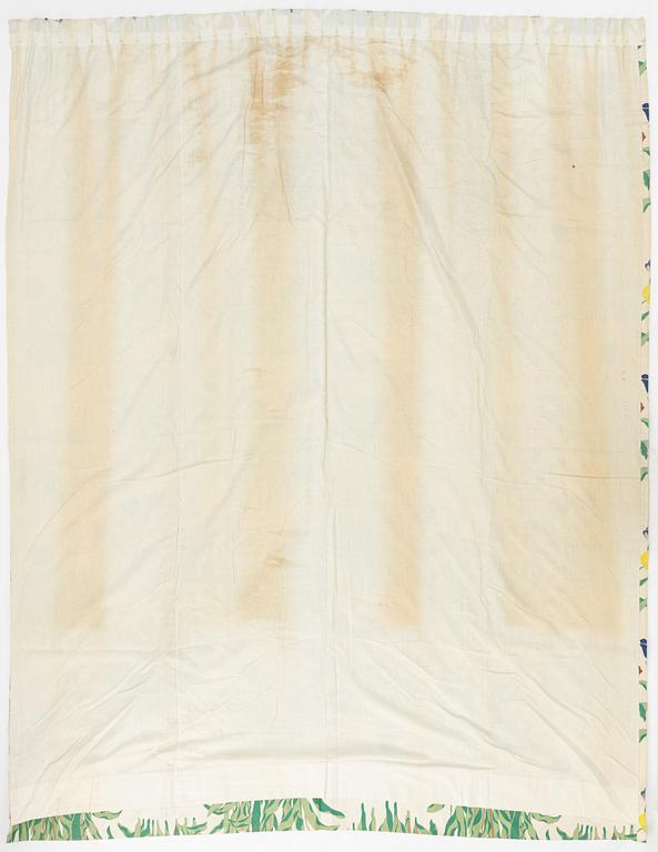 Josef Frank, gardiner, ett par, samt gardinkappor, 3 st, "Tulpan", Svenskt Tenn.