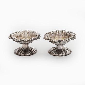 A pair of silver salt-cellars, St. Petersburg 1856.