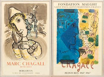 MARC CHAGALL, 2 colour lithographic posters.