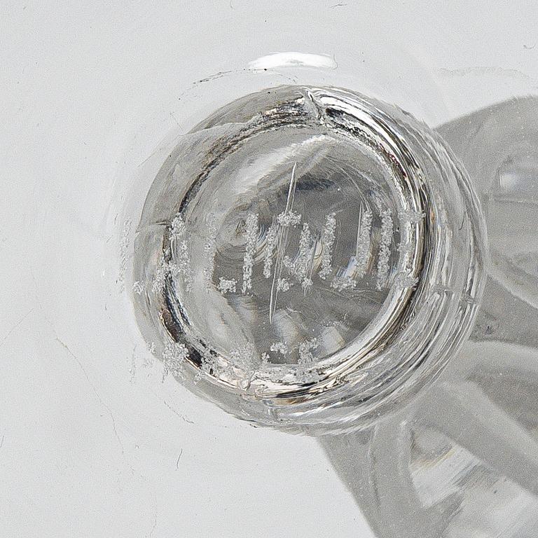 René Lalique, vinglas, 3 st,  "Fontainebleau", Lalique, Frankrike.