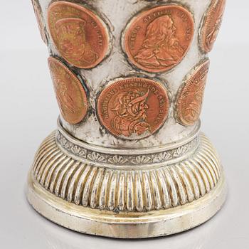 A Swedish 18th century parcel-gilt silver coin-beaker.