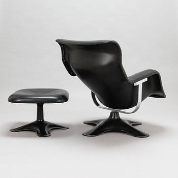 Yrjö Kukkapuro, fåtölj och fotpall, "Karusell", Haimi 1970-tal.