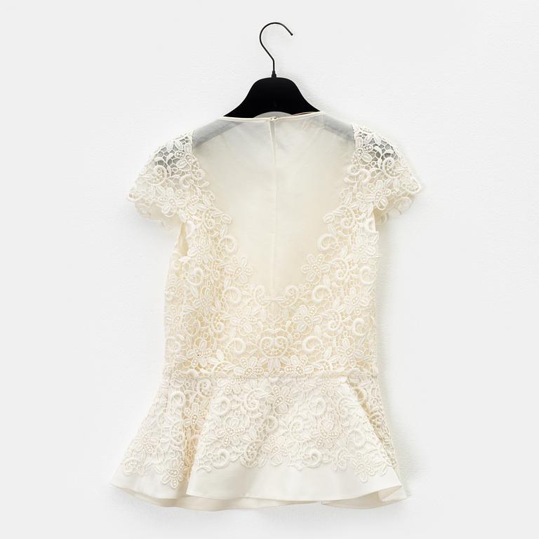 Giambattista Valli, a cotton and silk lace top, size 40/XS.