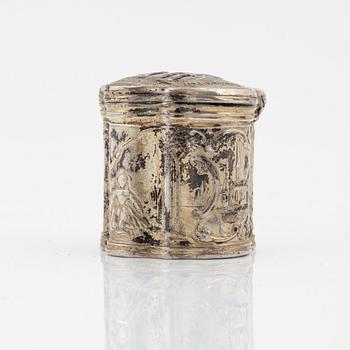 A Dutch silver box, late 18th century.