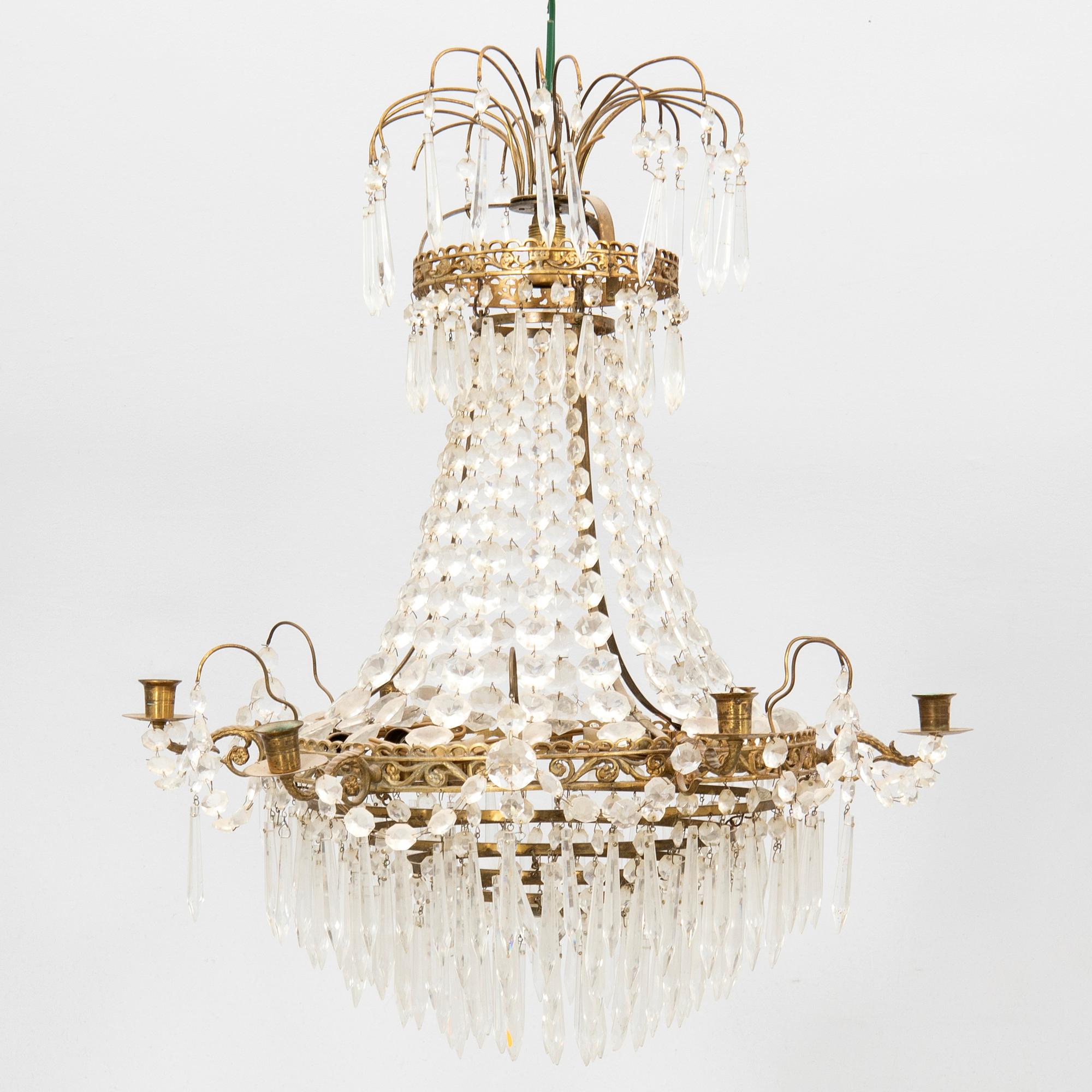 Chandelier Gustavian style mid/second half of the 20th century.