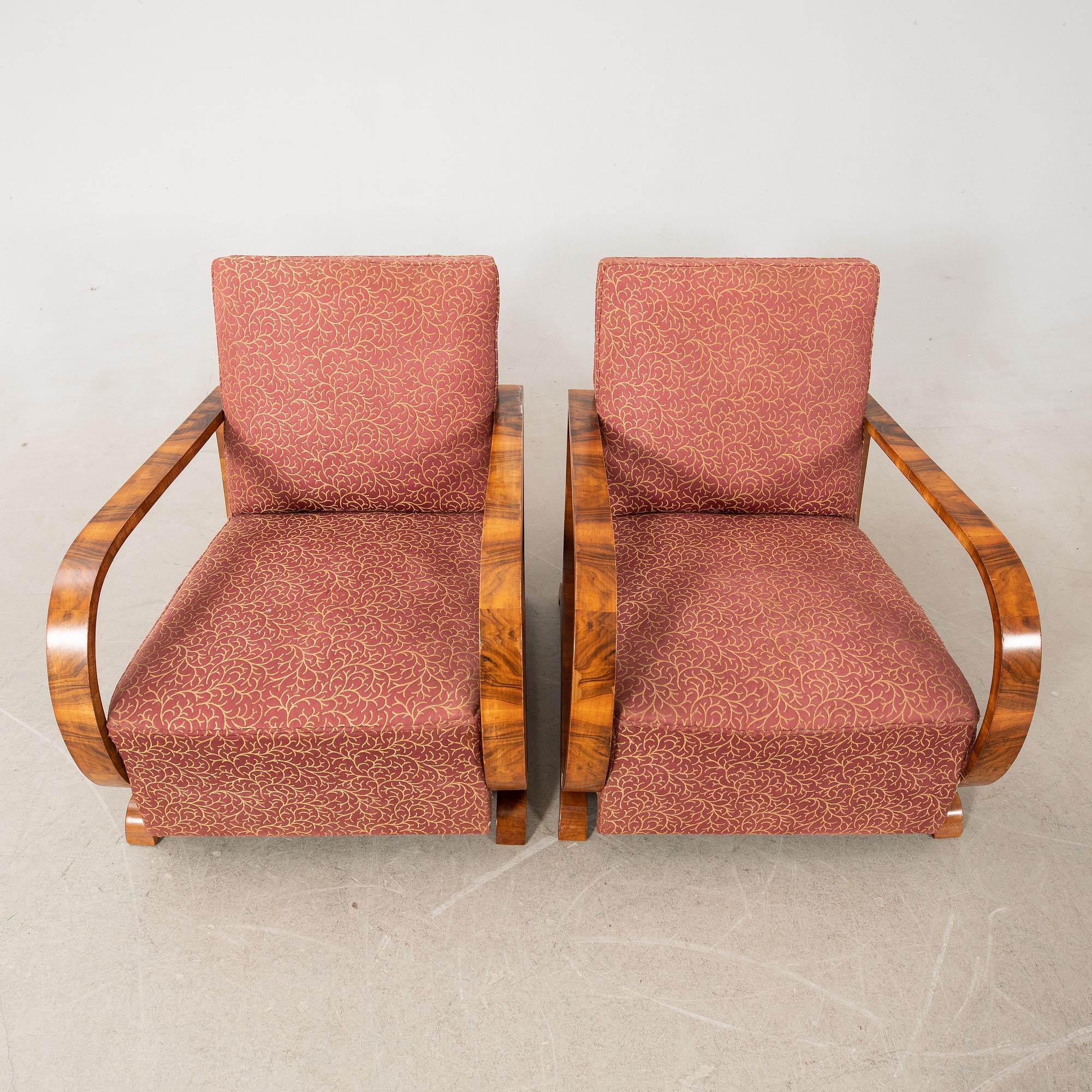 Armchairs, a pair, Art Deco, first half of the 20th century.