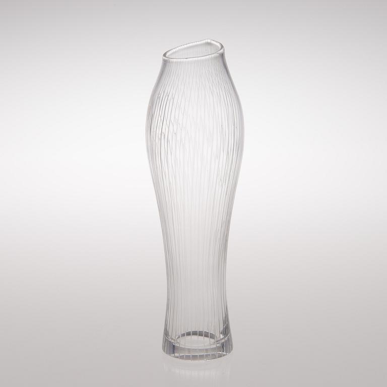 A 'Foal leg' glass vase, signed Tapio Wirkkala, Iittala.