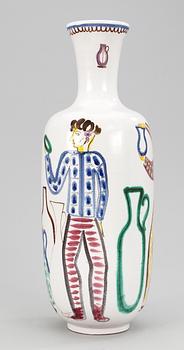 A Stig Lindberg faience jug, Gustavsberg studio, probably 1940's.