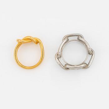 Hermès, two scarf rings.