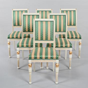 STOLAR, 6 st, gustaviansk stil, tidigt 1900-tal.