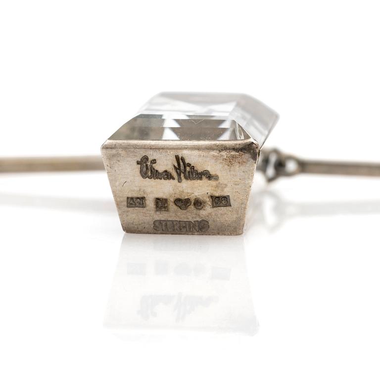 Wiwen Nilsson, Pendant, sterling silver with faceted rock crystal, Lund 1944.