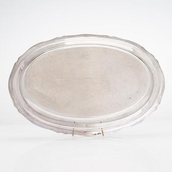 A Nicholls & Plinke silver platter, maker's mark of Johan Fredrik Falck, Saint Petersburg 1841.