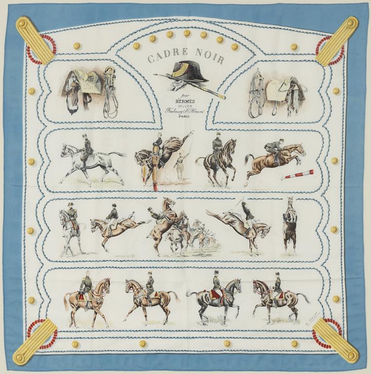 Hermès, scarf, ramad, "Cadre noir".