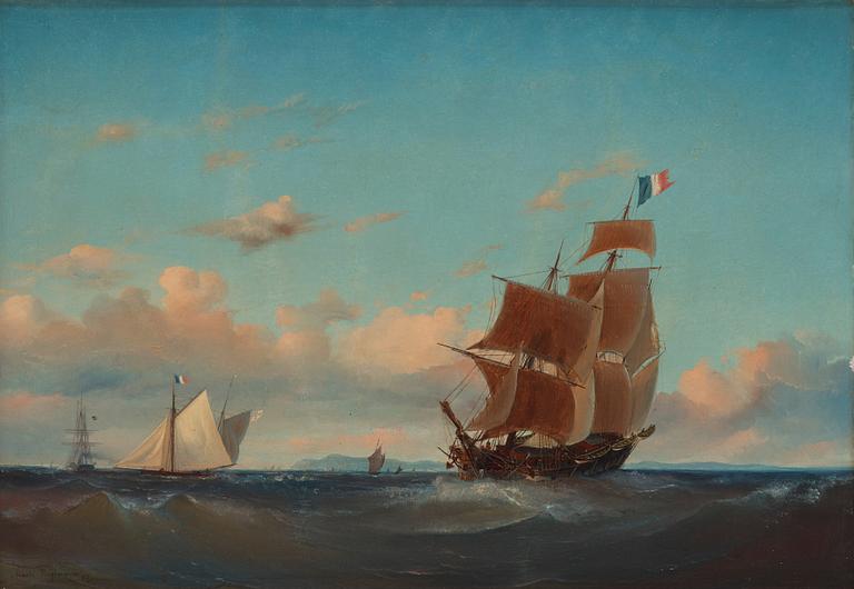 Arnold Plagemann, Seascape with ships.