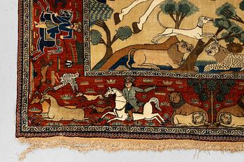 A carpet, Antique Kashan, so called Motachem, ca 197 x 143 cm.