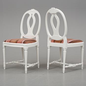STOLAR, 6 stycken, gustaviansk stil, 1900-talets andra hälft.
