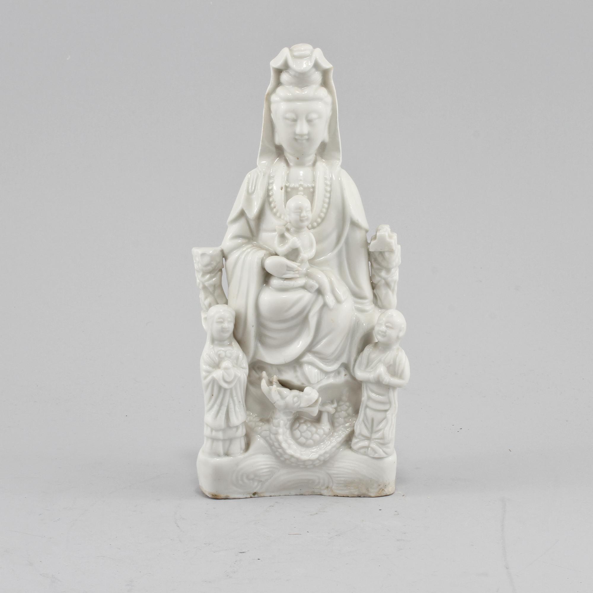 FIGURIN, porslin, blanc de chine, orientaliskt, 1900-tal.