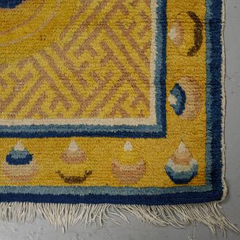 An antique Ningxia meditation rug, ca 201 x 69 cm.