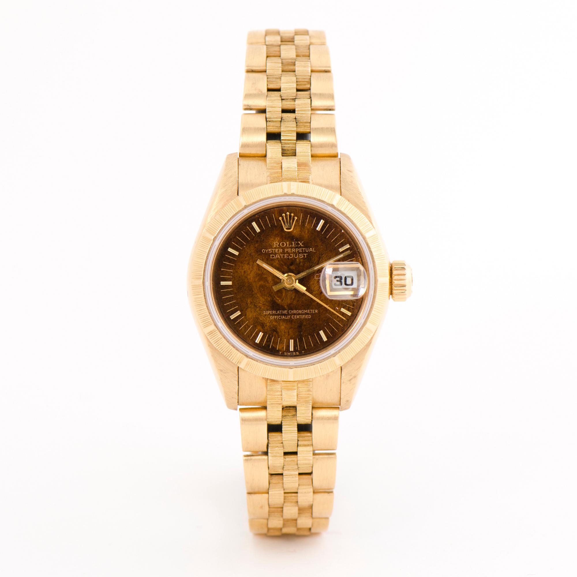 ROLEX, Datejust, 'Wood dial', wristwatch, 26 mm.