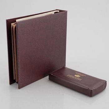 Franklin Mint, frimärksavbildningar, 73 st, förgyllt silver, "The world's first stamps", 1979.