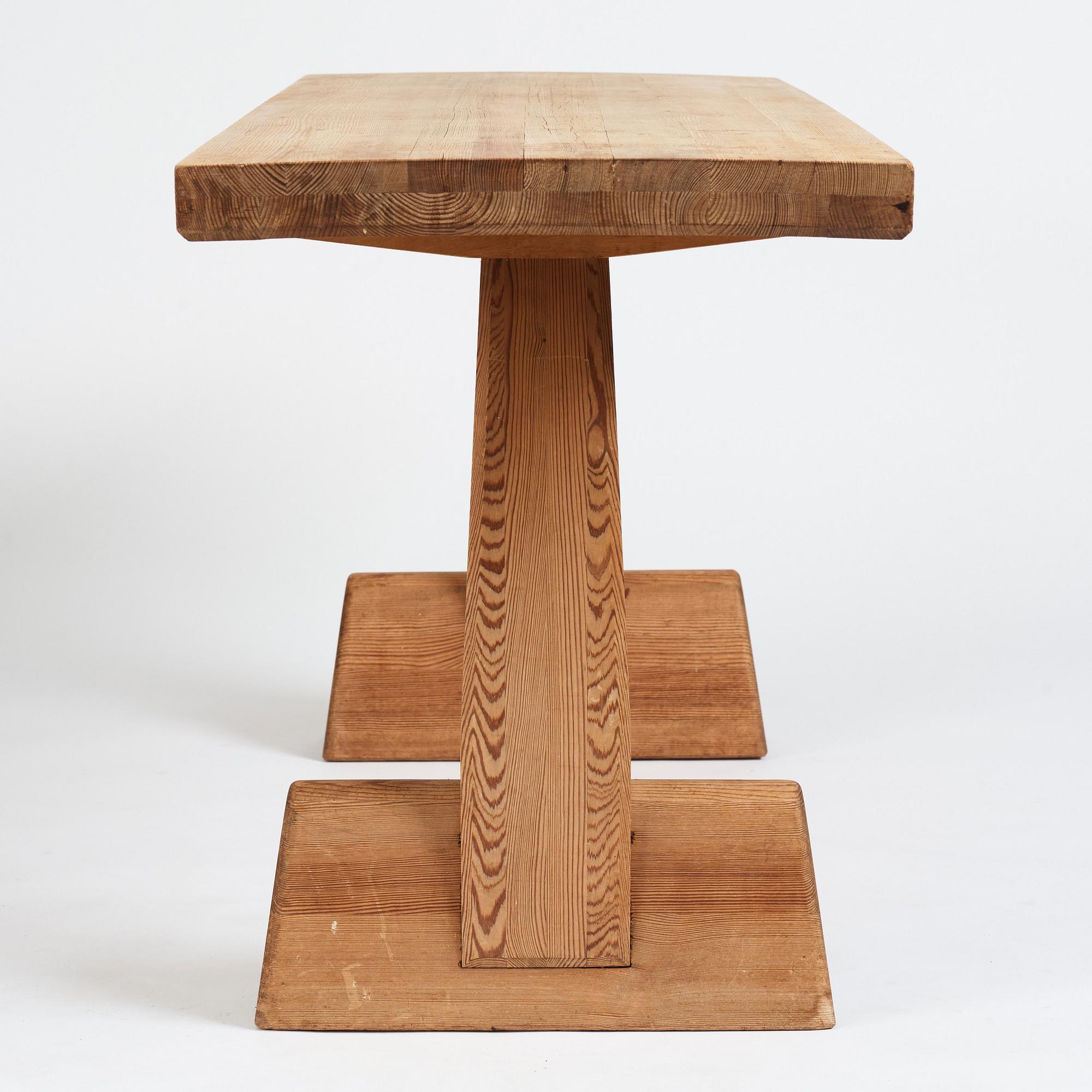 Axel Einar Hjorth, a stained pine "Utö" table, Nordiska Kompaniet, Sweden 1930's.