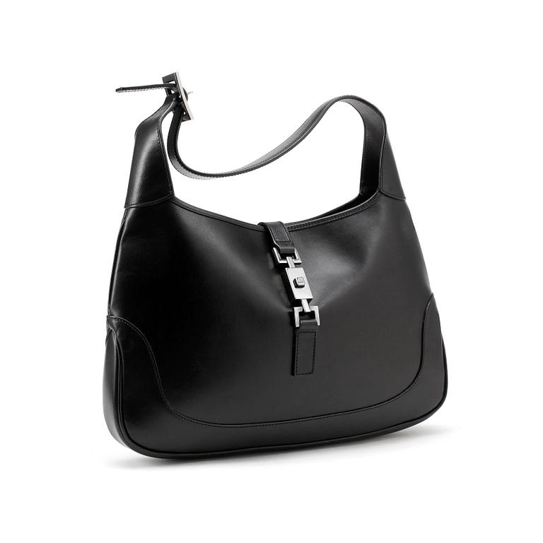 GUCCI, a black leather shoulder bag, "Jackie".