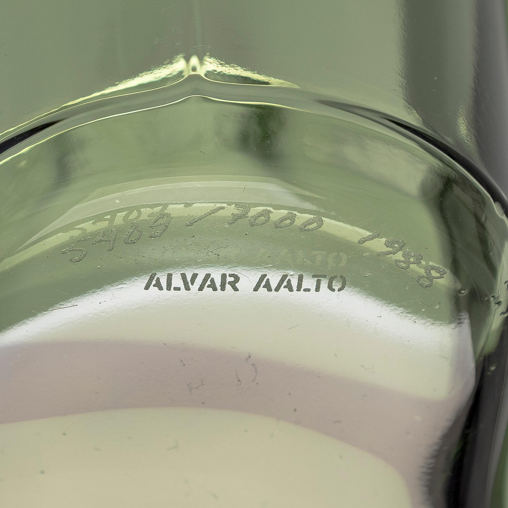 Alvar Aalto, a glass vase, signed  Alvar Aalto 5409/7000 1988.