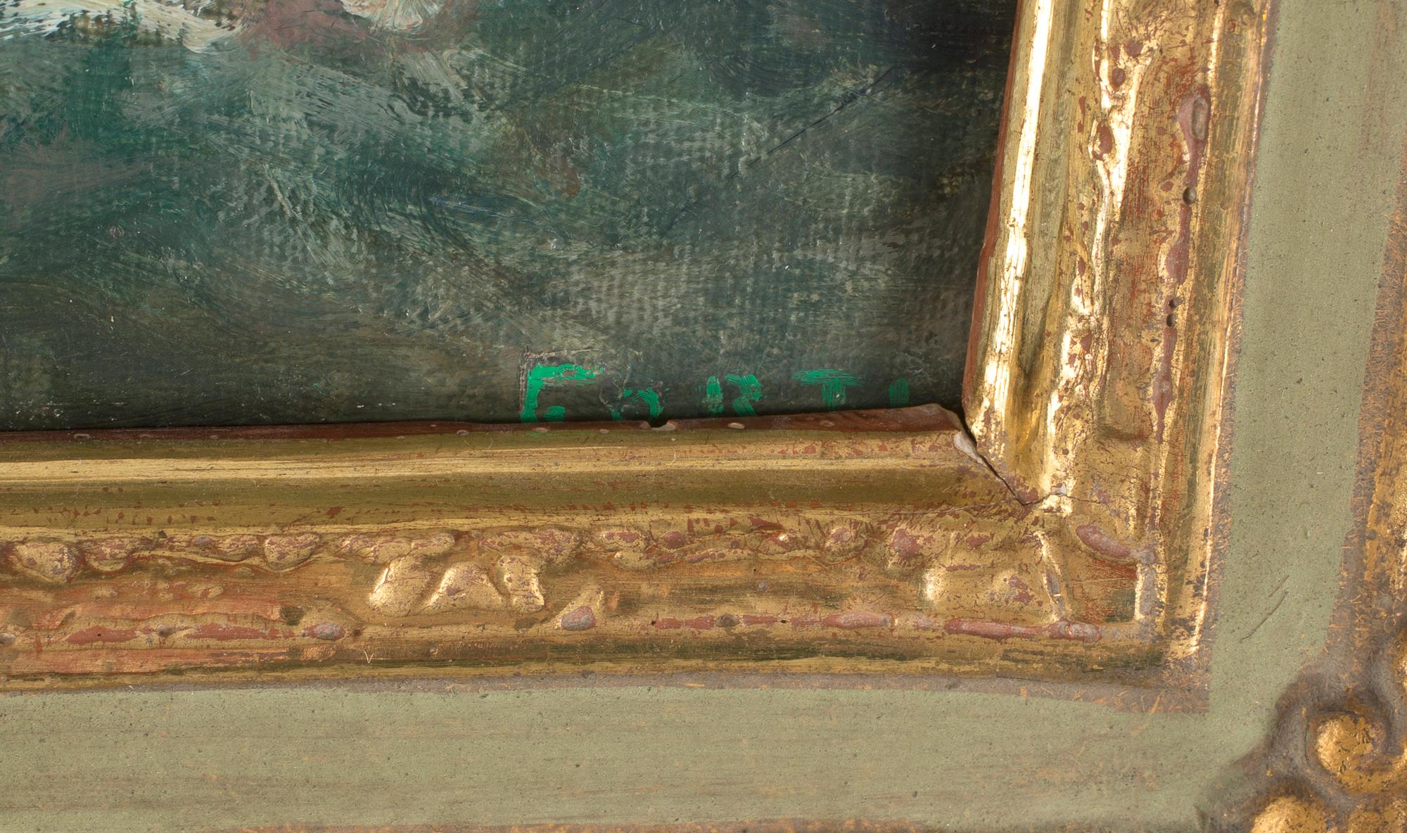 OKÄND KONSTNÄR, olja på duk, ett par, signerade Forti, 1900-talets början.