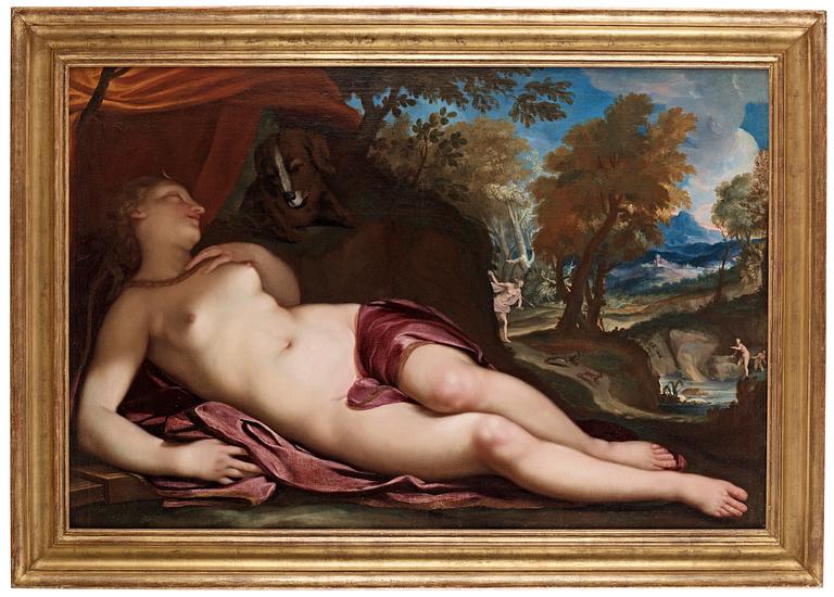Antonio Bellucci, Arcaian landscape with Diana.