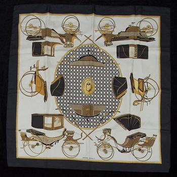 Hermès · HERMÈS, SCARF, "Les Voitures A Transportation", design La Perriere, Hermès, Paris.