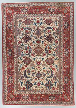 A old Esfahan carpet, around 299 x 210 cm.