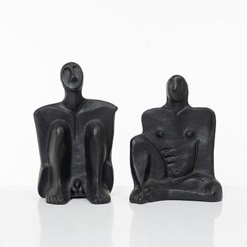 Marita Norin, Bookends, a pair, signed.