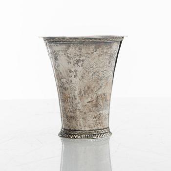A Swedish silver beaker, mark of Berndt Halck, Halmstad 1763.